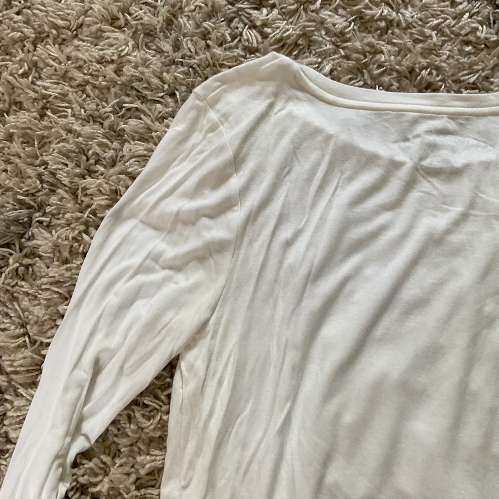 Aeropostale Seriously Soft Perfect Crew White Long Sleeve T-Shirt Womens Medium - Picture 10 of 12